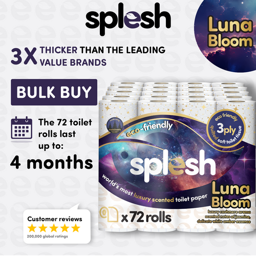 Splesh Quilted Luna Bloom 3-Ply Luxury Scented Toilet Tissue Paper, 96 Rolls