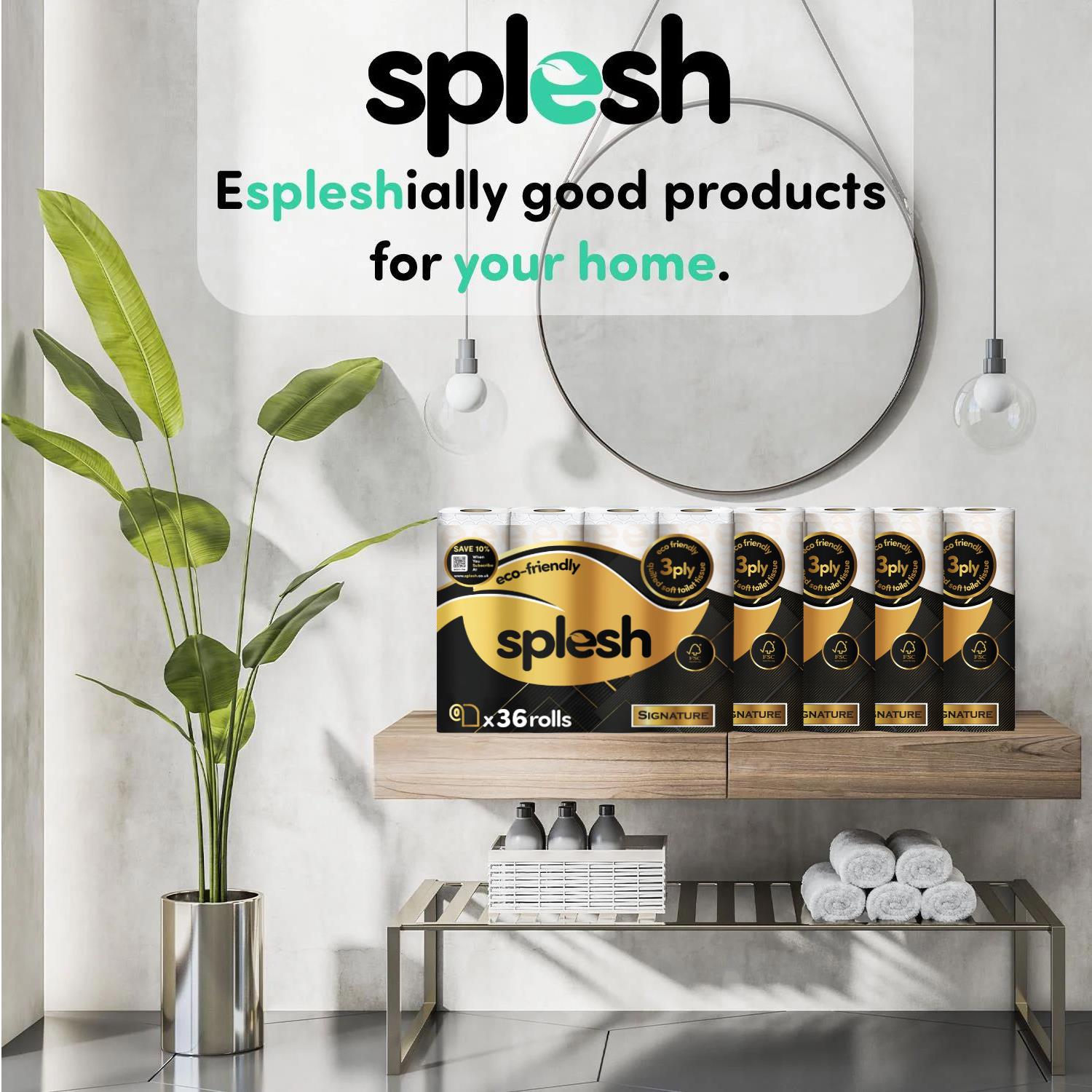 Splesh Toilet Roll Signature Scented 36 Rolls|Quilted 3-Ply Soft Toilet Paper