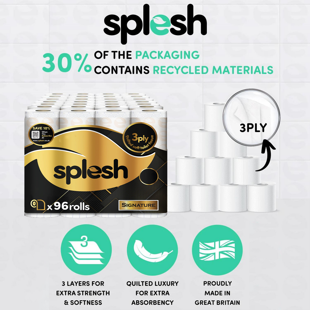 Splesh Toilet Roll Signature Scented 96 Rolls|Quilted 3-Ply Soft Toilet Paper