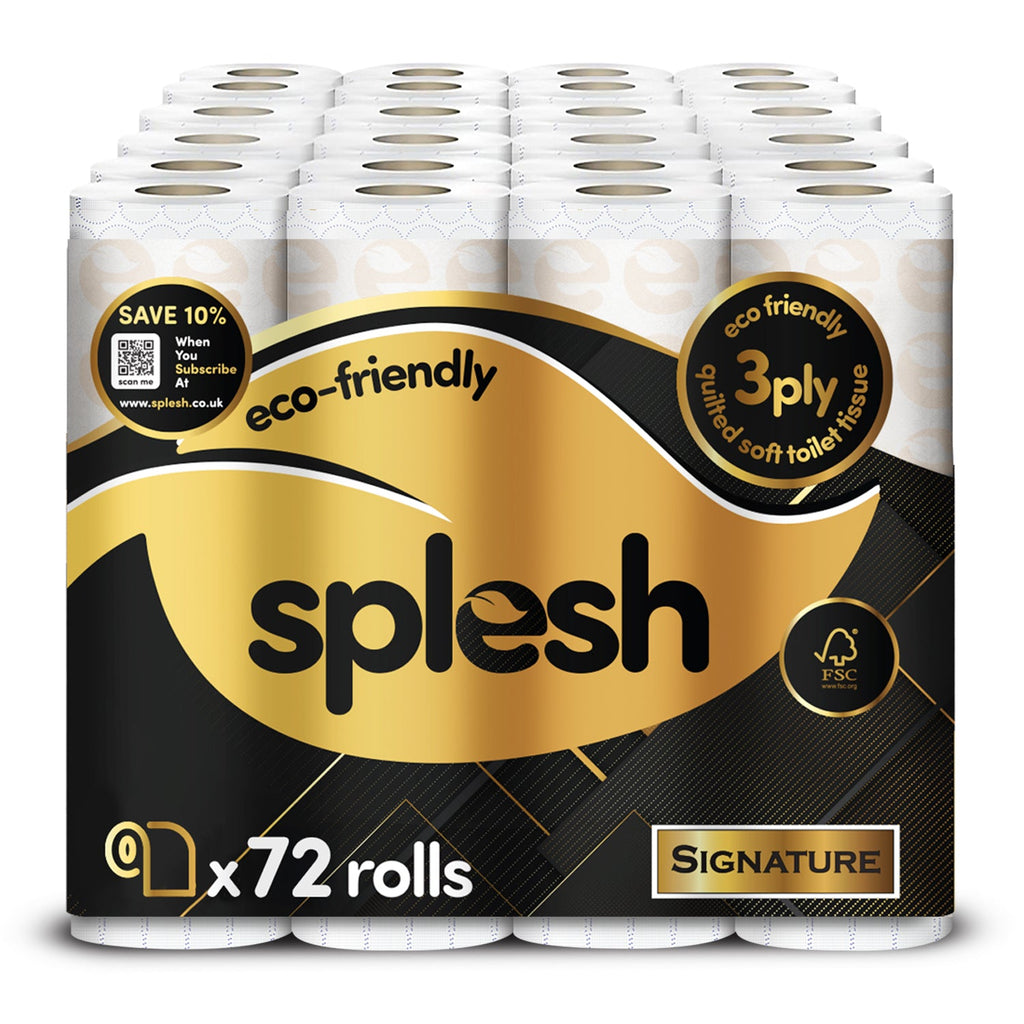Splesh Toilet Roll, Soft & Quilted Eco-Friendly, Signature, 72 Rolls