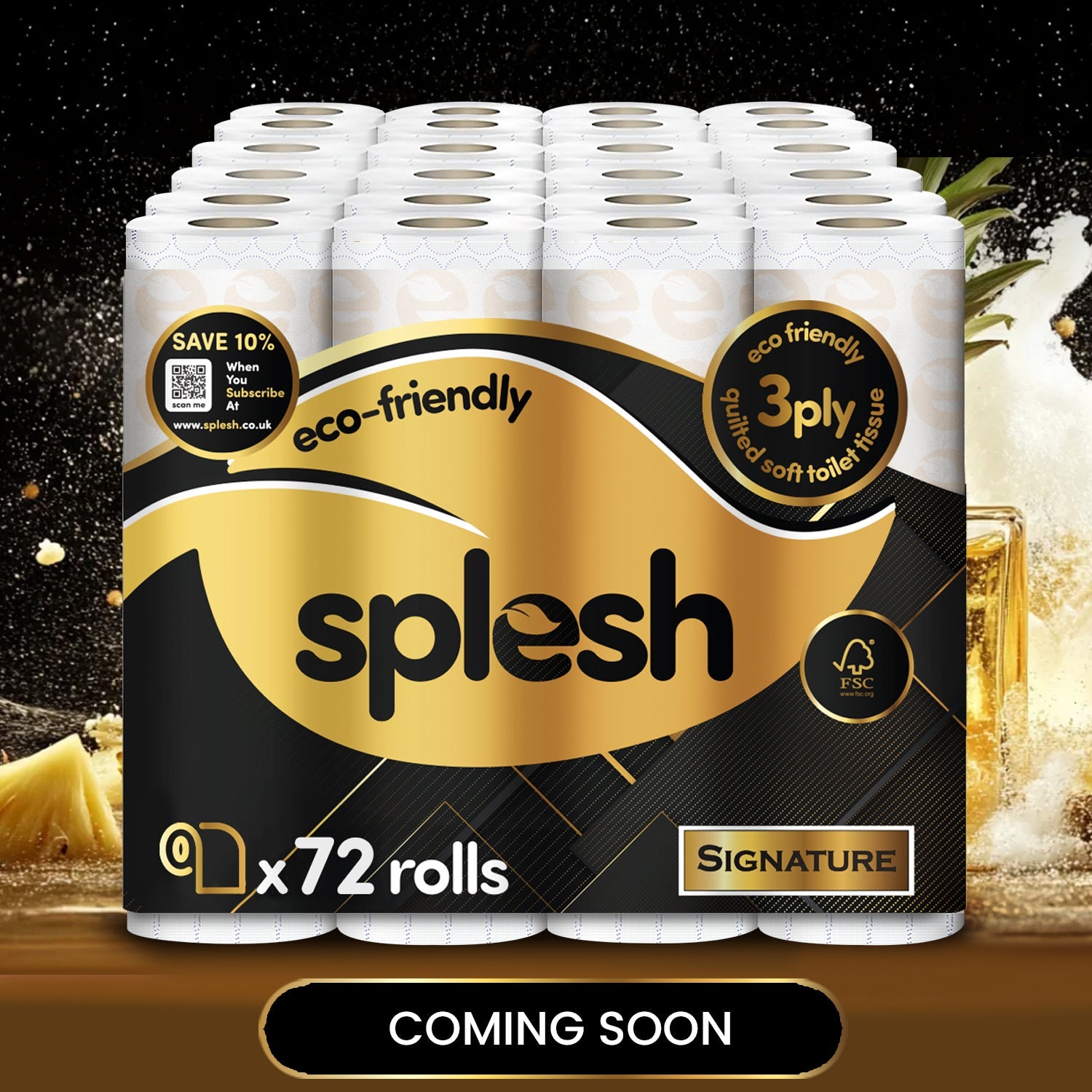 Splesh Toilet Roll, Soft & Quilted Eco-Friendly, Signature, 72 Rolls